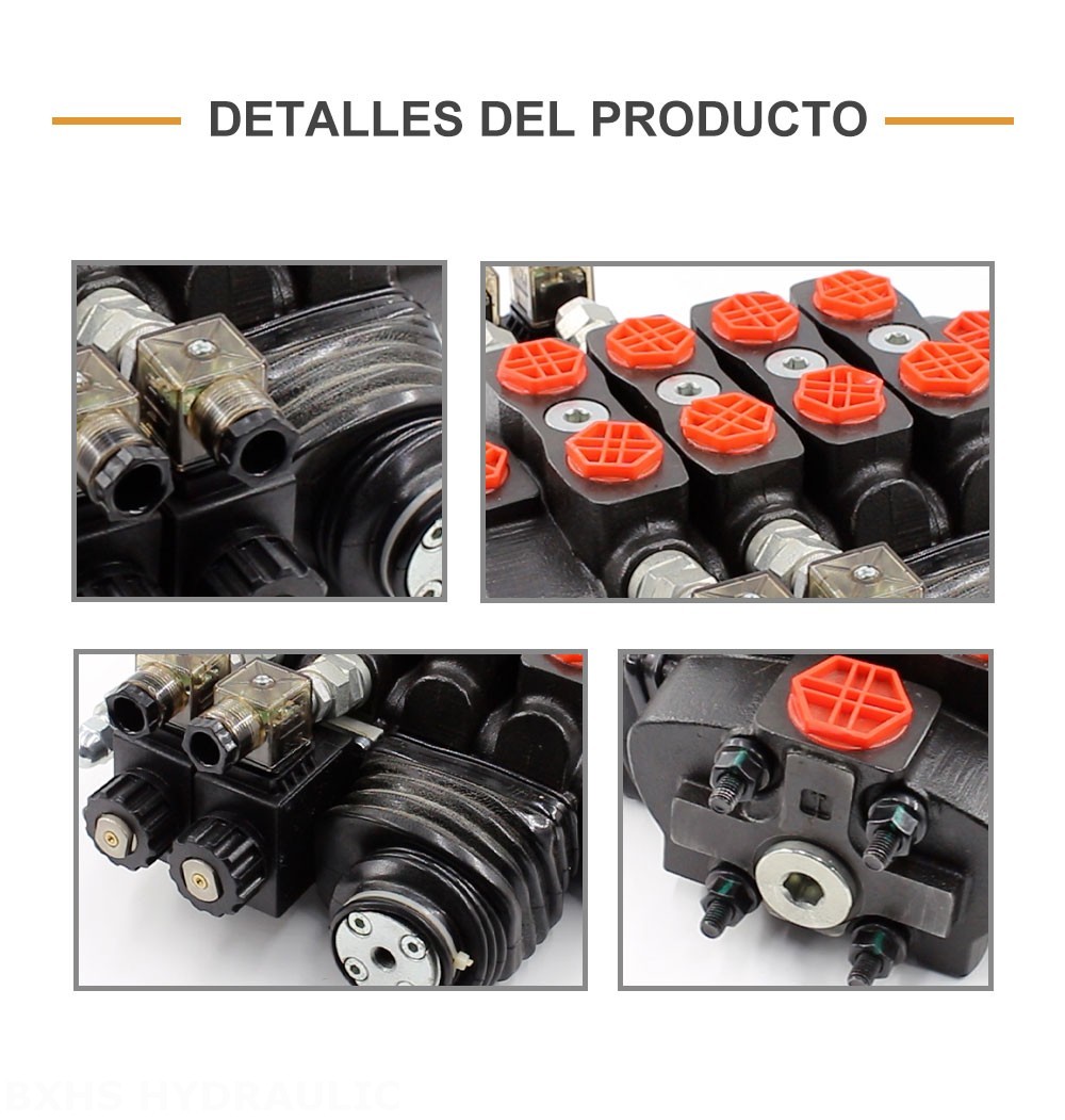 SD8 Solenoide y joystick 3 carretes Válvula direccional seccional